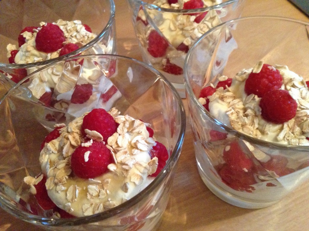 Homemade 'Cranachan': a traditional, Scottish dessert